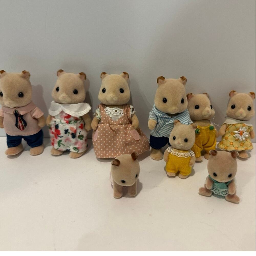Calico Critters Hamster Family with extras babies more - played with condition